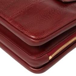 Pre Owned Chloe Maroon Python Embossed Leather Shoulder Bag