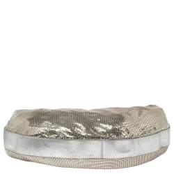 Pre Owned حقيبة هوبو كلوى شينمايل جلد وشبك معدن فضية