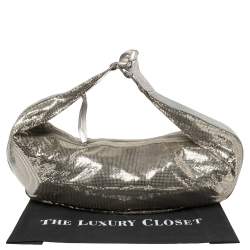 Pre Owned حقيبة هوبو كلوى شينمايل جلد وشبك معدن فضية