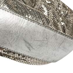 Pre Owned حقيبة هوبو كلوى شينمايل جلد وشبك معدن فضية