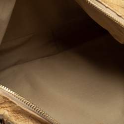 Pre Owned حقيبة كتف كلوي باراتي جلد أسود وجلد ثعبان كريمي و بيج كبيرة