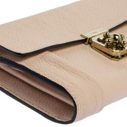 Pre Owned Chloe Pink Powder Leather Elsie Continental Wallet