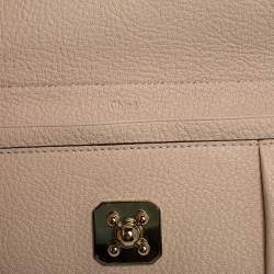 Pre Owned Chloe Pink Powder Leather Elsie Continental Wallet