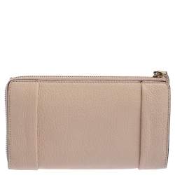 Pre Owned Chloe Pink Powder Leather Elsie Continental Wallet