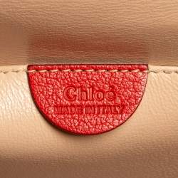 Pre Owned Chloe Red Python Small Elsie Shoulder Bag
