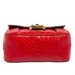 Pre Owned Chloe Red Python Small Elsie Shoulder Bag