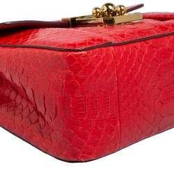 Pre Owned Chloe Red Python Small Elsie Shoulder Bag