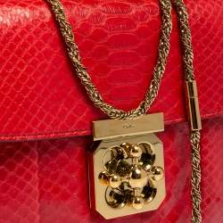 Pre Owned Chloe Red Python Small Elsie Shoulder Bag