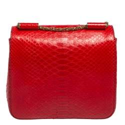 Pre Owned Chloe Red Python Small Elsie Shoulder Bag