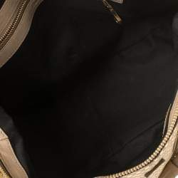 Pre Owned Chloe Metallic Gold/Beige Checkered Leather Ethel Satchel