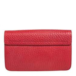 Pre Owned Chloe Red Pebbled Leather Sally Clutch
