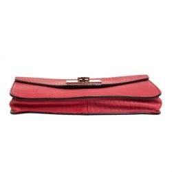 Pre Owned Chloe Red Pebbled Leather Sally Clutch