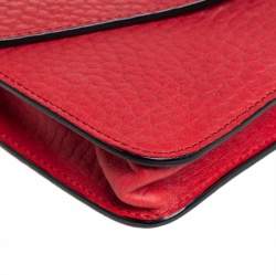Pre Owned Chloe Red Pebbled Leather Sally Clutch
