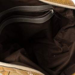 Pre Owned Chloe Olive Green/Grey Patent And Leather Double Pocket Paddington Satchel