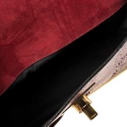 Pre Owned Chloe Burgundy Python and Suede Medium Sally Shoulder Bag