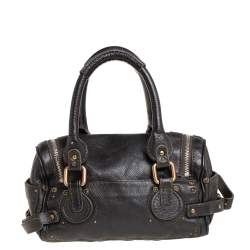 Pre Owned Chloé Olive Green Leather Paddington Satchel