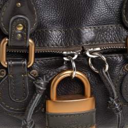 Pre Owned Chloé Olive Green Leather Paddington Satchel