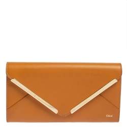 Pre Owned Chloé Brown Leather Envelope Wallet