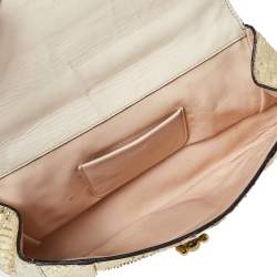 مملوكة مسبقًا حقيبة كتف كلوي ألسي متوسطة جلد ثعبان ذهبي ميتالك