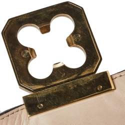 مملوكة مسبقًا حقيبة كتف كلوي ألسي متوسطة جلد ثعبان ذهبي ميتالك