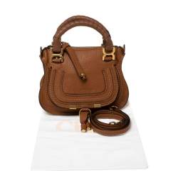 Pre Owned Chloe Tan Leather Mini Marcie Crossbody Bag