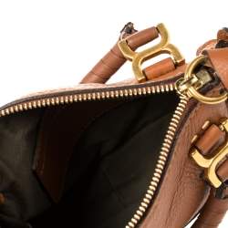 Pre Owned Chloe Tan Leather Mini Marcie Crossbody Bag