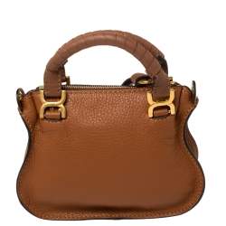 Pre Owned Chloe Tan Leather Mini Marcie Crossbody Bag
