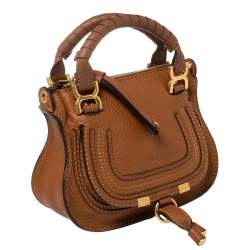 Pre Owned Chloe Tan Leather Mini Marcie Crossbody Bag