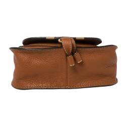 Pre Owned Chloe Tan Leather Mini Marcie Crossbody Bag