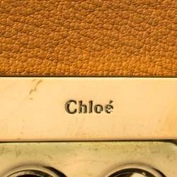 Pre Owned Chloe Orange Leather Large Elsie Bowling Bag