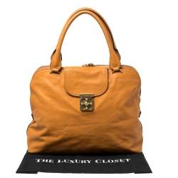 Pre Owned Chloe Orange Leather Large Elsie Bowling Bag