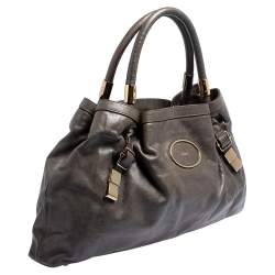 مملوكة مسبقًا حقيبة يد توتس كلوي فيكتوريا جلد رصاصي