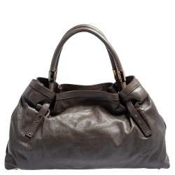 مملوكة مسبقًا حقيبة يد توتس كلوي فيكتوريا جلد رصاصي