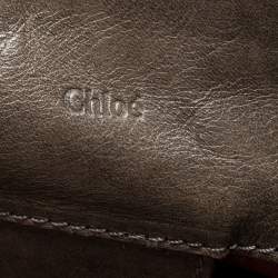 مملوكة مسبقًا حقيبة يد توتس كلوي فيكتوريا جلد رصاصي