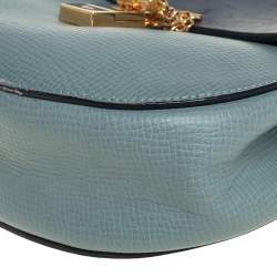 مملوكة مسبقًا Chloe Two Tone Blue Leather Medium Drew Shoulder Bag