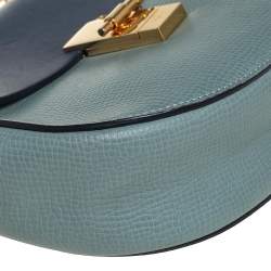 مملوكة مسبقًا Chloe Two Tone Blue Leather Medium Drew Shoulder Bag