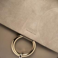 مملوكة مسبقًا  حقيبة كتف كلوي فاي سويدي وجلد رصاصي داكن متوسطة