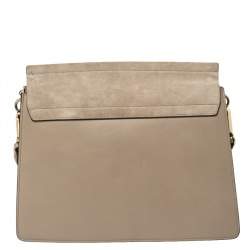 مملوكة مسبقًا  حقيبة كتف كلوي فاي سويدي وجلد رصاصي داكن متوسطة