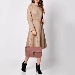 Pre Owned Chloe Old Rose Leather Large Elsie Shoulder Bag