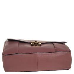 Pre Owned Chloe Old Rose Leather Large Elsie Shoulder Bag