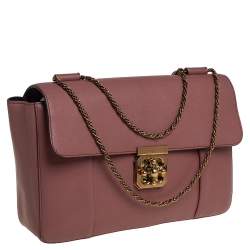 Pre Owned Chloe Old Rose Leather Large Elsie Shoulder Bag