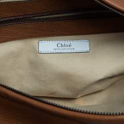 Pre Owned Chloe Beige/Brown Python and Leather Silverado Satchel