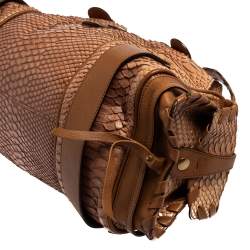 Pre Owned Chloe Beige/Brown Python and Leather Silverado Satchel
