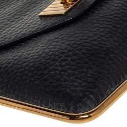 Pre Owned Chloe Black Pebbled Leather Sally Envelope Clutch