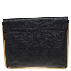 Pre Owned Chloe Black Pebbled Leather Sally Envelope Clutch