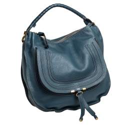 مملوكة مسبقًا حقيبة كلوي مارسي كبيرة جلد أزرق ستيل