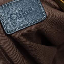 مملوكة مسبقًا حقيبة كلوي مارسي كبيرة جلد أزرق ستيل