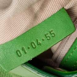 Pre Owned Chloe Green Canvas and Leather Beaded Hobo