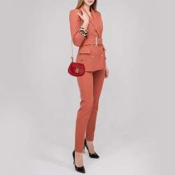 مملوكة مسبقًا حقيبة كتف كلوي نانو درو جلد محبب أحمر