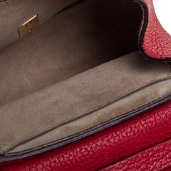 مملوكة مسبقًا حقيبة كتف كلوي نانو درو جلد محبب أحمر